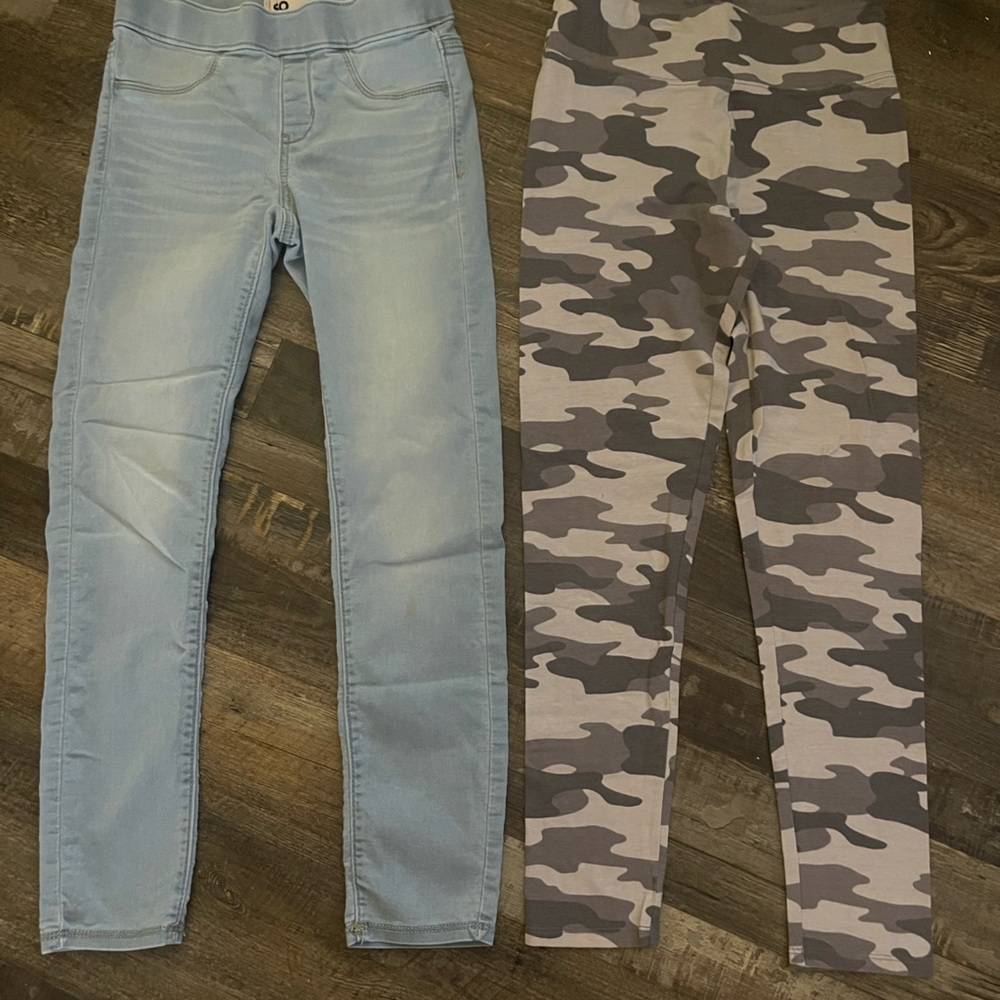 SO Kids Leggings Set - Light Blue and Gray Camo